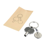 Schlüsselanhänger aus recyceltem Zink mit Heizkörperentlüfter und Einkaufschip sechste Ansicht