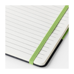 RPET-Notizbuch A5 mit PU-Detail im unteren Bereich, linierte Seiten achte Ansicht