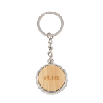 Schlüsselanhänger Bambus mit Flaschenöffner farbe holzton Ansicht mit Druckbereich