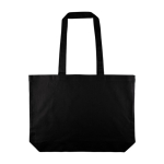 Große Baumwoll-Tote-Bag mit langen Henkeln 140 g/m² farbe schwarz erste Ansicht