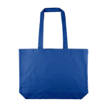 Große Baumwoll-Tote-Bag mit langen Henkeln 140 g/m² farbe blau erste Ansicht