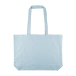 Große Baumwoll-Tote-Bag mit langen Henkeln 140 g/m² farbe hellblau erste Ansicht
