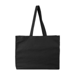 OEKO-TEX Baumwolltasche mit Seitenfalte und langen Henkeln 180 g/m² farbe schwarz erste Ansicht