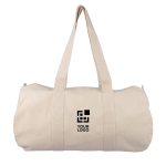 Sporttasche Baumwolle mit Reißverschluss OEKO-TEX farbe natürliche farbe Ansicht mit Druckbereich