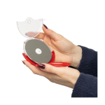 Pizzaschneider mit abnehmbarer Schutzhülle und Klinge aus Edelstahl achte Ansicht