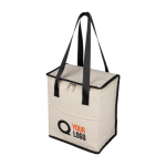 Kühltasche aus Kunstleder mit langen Tragegriffen und Fronttasche 9 l zweite Ansicht