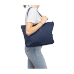 Recycelte Polybaumwolltasche mit Reißverschluss und langen Henkeln 330 g/m² erstes Detailbild
