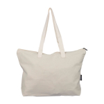 Recycelte Polybaumwolltasche mit Reißverschluss und langen Henkeln 330 g/m² vierte Ansicht