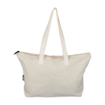 Recycelte Polybaumwolltasche mit Reißverschluss und langen Henkeln 330 g/m² sechste Ansicht