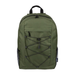 Sport-Rucksack mit Elastikbändern und seitlichen Netztaschen farbe grün erste Ansicht