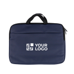 Laptop-Aktentasche mit Frontfach und verstellbarem Schultergurt 15'' farbe marineblau Ansicht mit Druckbereich