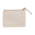 Geldbörse aus Cord zum Personalisieren mit passendem Reissverschluss farbe beige erste Ansicht
