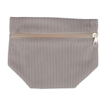 Kulturbeutel aus Cord zum Personalisieren mit passendem Reissverschluss farbe grau erste Ansicht