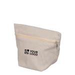 Kulturbeutel aus Cord zum Personalisieren mit passendem Reissverschluss farbe beige Ansicht mit Druckbereich
