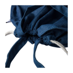 Kordelrucksack aus recyceltem Denim mit naturfarbenen Kordeln achte Ansicht