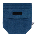 Rollbare Kühltasche aus recyceltem Denim mit Klettverschluss farbe jeansblau erste Ansicht