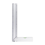 Aluminium-Winkel mit Wasserwaage in der Basis und 30cm-Lineal farbe silber erste Ansicht