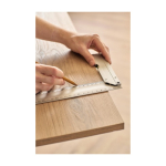 Aluminium-Winkel mit Wasserwaage in der Basis und 30cm-Lineal achte Ansicht