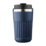 To-go-Becher aus recyceltem Edelstahl, doppelwandig, 400 ml farbe blau erste Ansicht