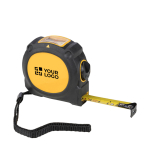 Bandmaß mit oberem Sichtfenster und beidseitig bedrucktem 3 m Band farbe dunkelgelb Ansicht mit Druckbereich