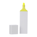 Textmarker aus Kunststoff mit weissem Gehäuse und farbigem Detail erste Ansicht