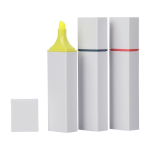 Textmarker aus Kunststoff mit weissem Gehäuse und farbigem Detail fünfte Ansicht