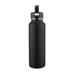 Doppelwandige Edelstahlflasche mit Transportdeckel 600 ml farbe schwarz erste Ansicht