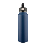 Doppelwandige Edelstahlflasche mit Transportdeckel 600 ml farbe blau erste Ansicht
