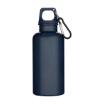 Flasche aus recyceltem Kunststoff mit Karabiner und Schraubdeckel 400ml farbe marineblau zweite Vorderansicht