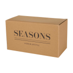 Elegantes Holztablett mit 2 matten Glasbechern 200 ml farbe bondi blau zweite Ansicht mit Box