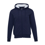 Unisex Sweatshirt aus recycelter Baumwolle und Polyester mit Sherpa Futter Elevate farbe marineblau zweite Vorderansicht
