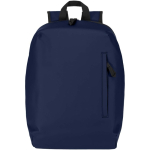 Diebstahlsicherer Laptoprucksack aus Kunstleder, 15 Zoll farbe marineblau zweite Vorderansicht
