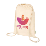 Zugbeutel aus Bio-Baumwolle in Naturfarbe 5 L 100 g/m² farbe natürliche farbe