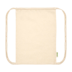 Zugbeutel aus Bio-Baumwolle in Naturfarbe 5 L 100 g/m² farbe natürliche farbe dritte Vorderansicht