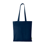 Tote Bag aus Bio Baumwolle mit großem Hauptfach 7 L 140 g/m² farbe marineblau zweite Vorderansicht