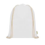 Beutel aus Bio Baumwolle mit natürlichen Kordeln 5 L 140 g/m² farbe weiß zweite Vorderansicht