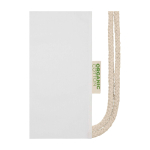 Beutel aus Bio Baumwolle mit natürlichen Kordeln 5 L 140 g/m² farbe weiß Detailansicht 1