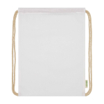 Beutel aus Bio Baumwolle mit natürlichen Kordeln 5 L 140 g/m² farbe weiß dritte Vorderansicht