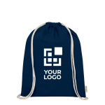 Beutel aus Bio Baumwolle mit natürlichen Kordeln 5 L 140 g/m² Ansicht mit Druckbereich