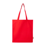 Tote Bag aus Bio Baumwolle mit Seitenfalten 14 L 180 g/m² farbe rot zweite Vorderansicht