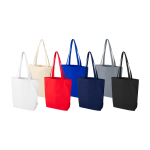 Tragetasche aus Bio-Baumwolle mit breitem Boden 10 L 270 g/m² farbe grau zweite Ansicht in verschiedenen Farben