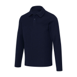 Unisex Langarm Poloshirt aus Baumwolle in Piqué 245 g/m² Elevate farbe marineblau