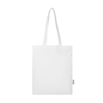 Robuste Tote Bag mit 30 cm langen Schulterriemen 180 g/m² farbe weiß zweite Vorderansicht