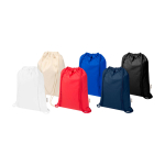 Beutel aus recycelter Baumwolle mit Kordelzug und Schnellverschluss 5 L 180 g/m² farbe marineblau zweite Ansicht in verschiedenen Farben