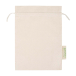 Geschenktasche aus Baumwolle mit Kordelzugverschluss 140 g/m² farbe natürliche farbe zweite Vorderansicht