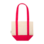 Tote Bag aus recycelter Baumwolle mit GRS Zertifikat 320 g/m² farbe rot zweite Rückansicht