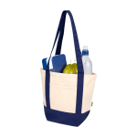 Tote Bag aus recycelter Baumwolle mit GRS Zertifikat 320 g/m² farbe marineblau zweite Ansicht