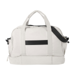 Reisetasche aus recyceltem Polyester Canvas mit Reißverschluss 30 L farbe sandbraun zweite Rückansicht