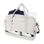 Reisetasche aus recyceltem Polyester Canvas mit Reißverschluss 30 L farbe sandbraun dritte Ansicht