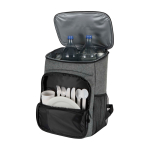 Kühlrucksack für Picknick mit wiederverwendbarem Besteck 20 L farbe grau mamoriert dritte Ansicht